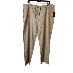 Perry Ellis Mens Linen Blend Dress Pants Chinchilla Beige Size 38x30 NWT